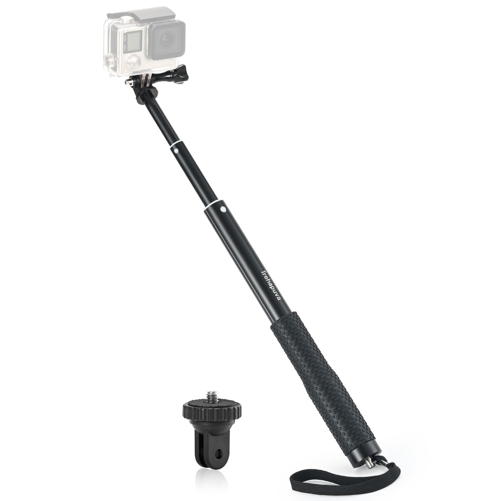 Trehapuva Selfie Stick, 36''/92Cm Extension Pole Extended Waterproof Monopod Handle Compatible For Gopro Max Hero 12 11 10 9 8 7